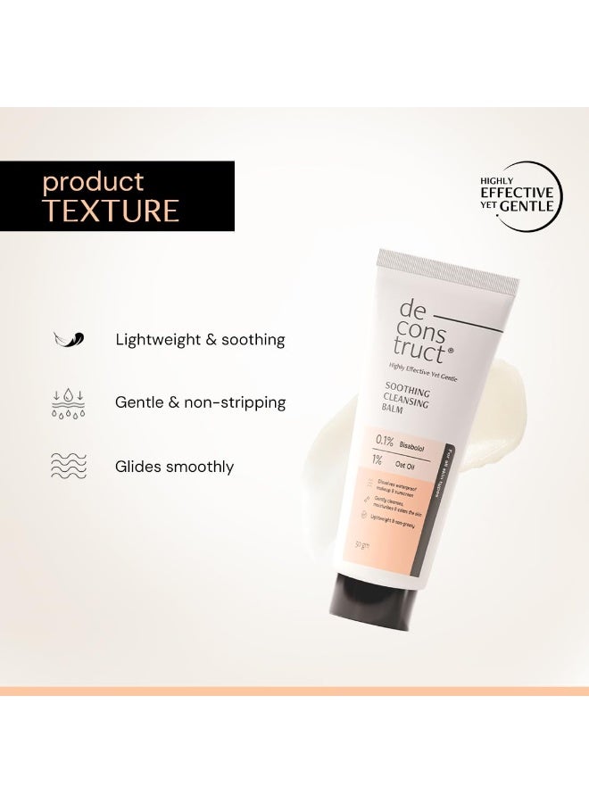 Deconstruct Soothing Makeup Cleansing Balm|Contains 0.1% Bisabolol&1% Oats Oil|Gentle Makeup Remover|For Normal,Dry,Combination Skin|Removes Excess Oil&Dirt,Detoxifies&Clear Pores|For Men&Women|50G - Image 3